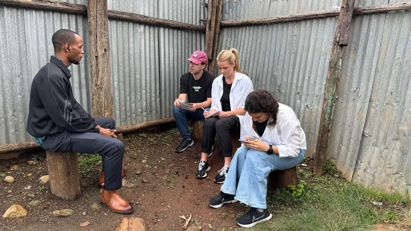 Interviewing a resident about how she gets online today.